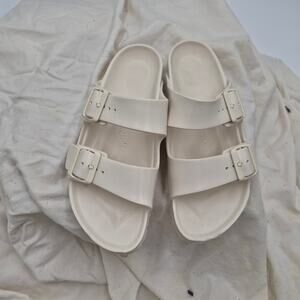 Birkenstock Arizona Essentials Slide slip-on Sandal White size 38 US 7-7.5